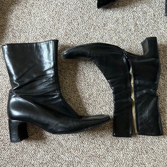 enrico antinori Shoes - Vintage leather Enrico Antinori square toe square heel calf high boots 39.5